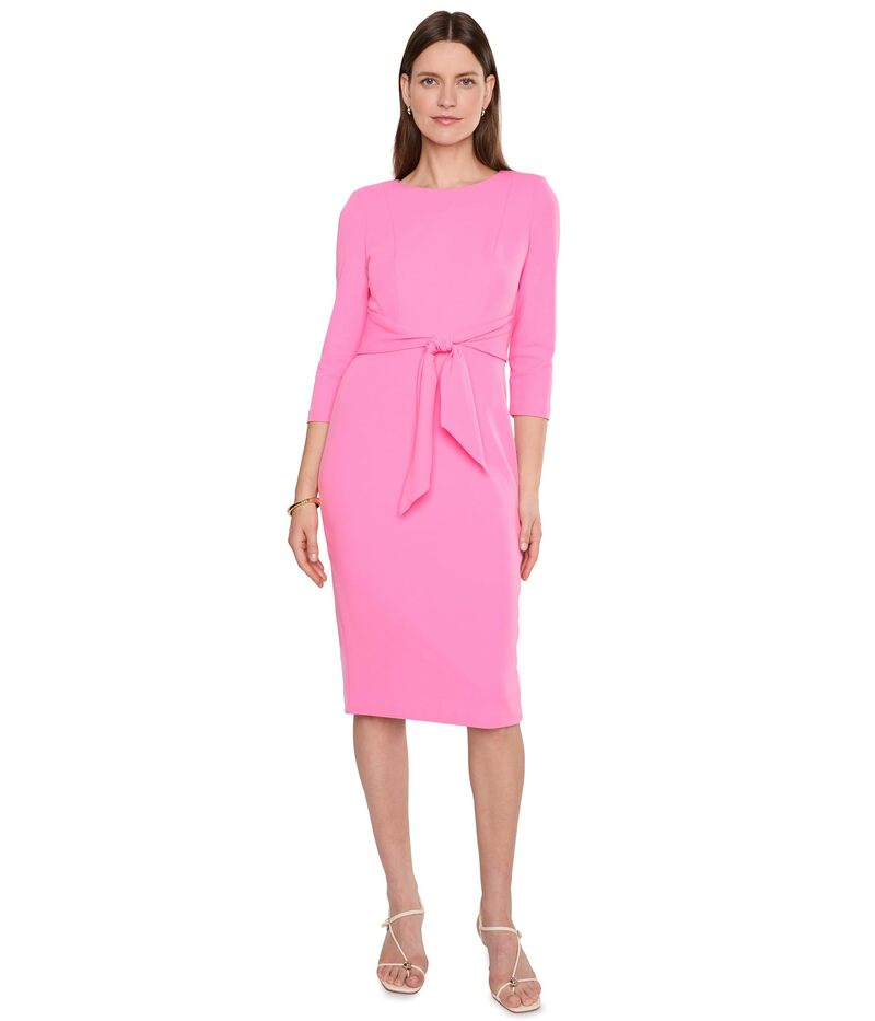 アドリアナ パペル レディース トップス 衣装 縮緬 編み物 Adrianna Papell Knit Crepe Tie Waist Sheath Cherry Blossom