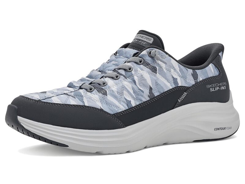 スケッチャーズ メンズ シューズ スニーカー Skechers Contour Foam Cozy Fit Compost Hands-Free Slip-Ins Gray/White 白いこと