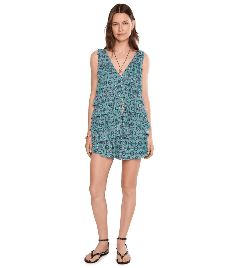 フリーピープル レディース トップス 衣装 フラウンス Free People Ruffle Me Up Set Seaglass Combo