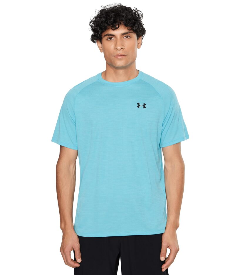 アンダーアーマー メンズ トップス プルオーバー Under Armour Tech Textured Short Sleeve T-Shirt Blue Haze/Black 黒いこと