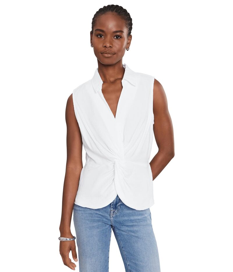 カットフロムザクロス レディース トップス プルオーバー ノースリーブ リネン Kut From The Kloth Sara Sleeveless Linen Top White 白いこと