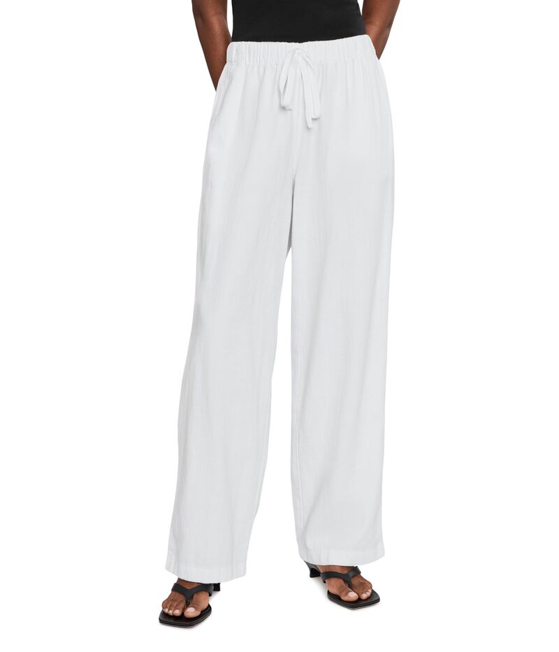 エイリーンフィッシャー レディース ボトムス 心地よいズボン下 綿織物 リネン Eileen Fisher Slubby Organicotton Linen Straight Fullength Pants White 白いこと