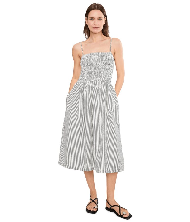 メイドウェル レディース トップス 衣装 綿織物 Madewell Peony Dress - Cotton Seersucker Black Vintage/I 黒いこと