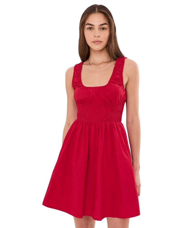 ファレティ レディース トップス 衣装 ミニ Faherty Coastal Poplin Sunseeker Mini Dress Tango Red 赤いこと