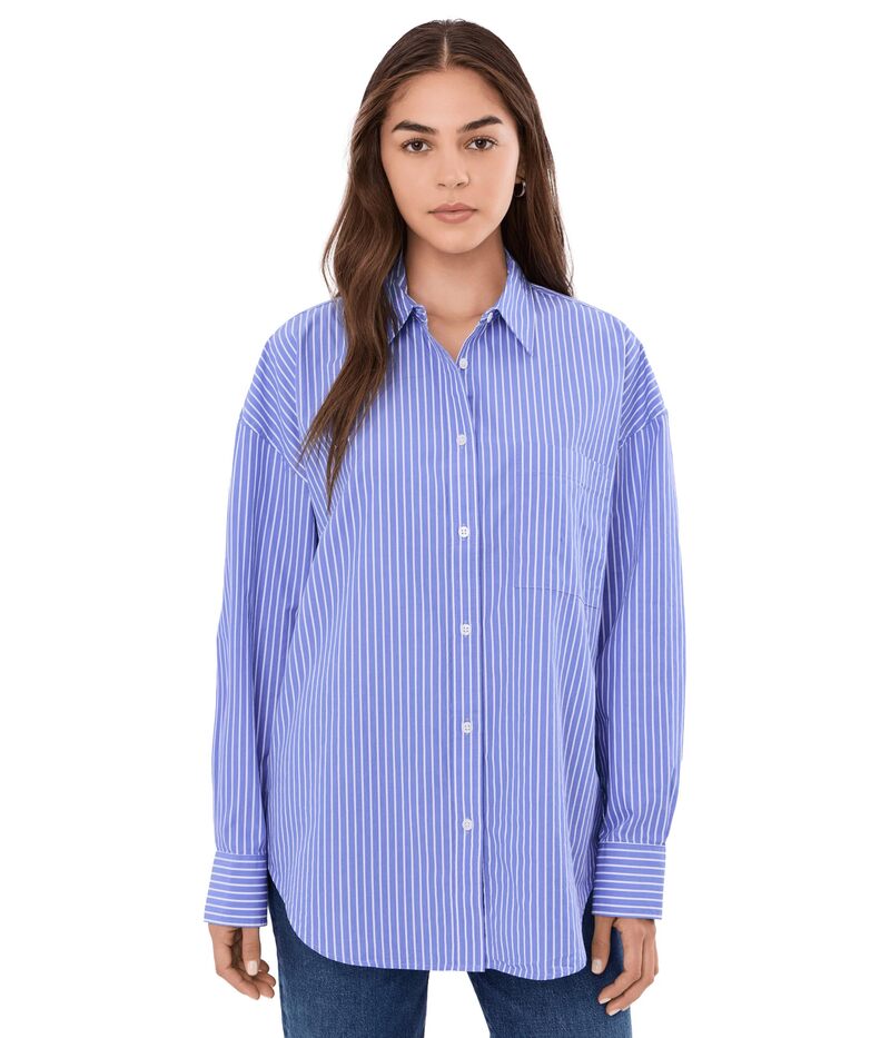 ファレティ レディース トップス プルオーバー Faherty Coastal Poplin Relaxed Shirt Deepwater Strip