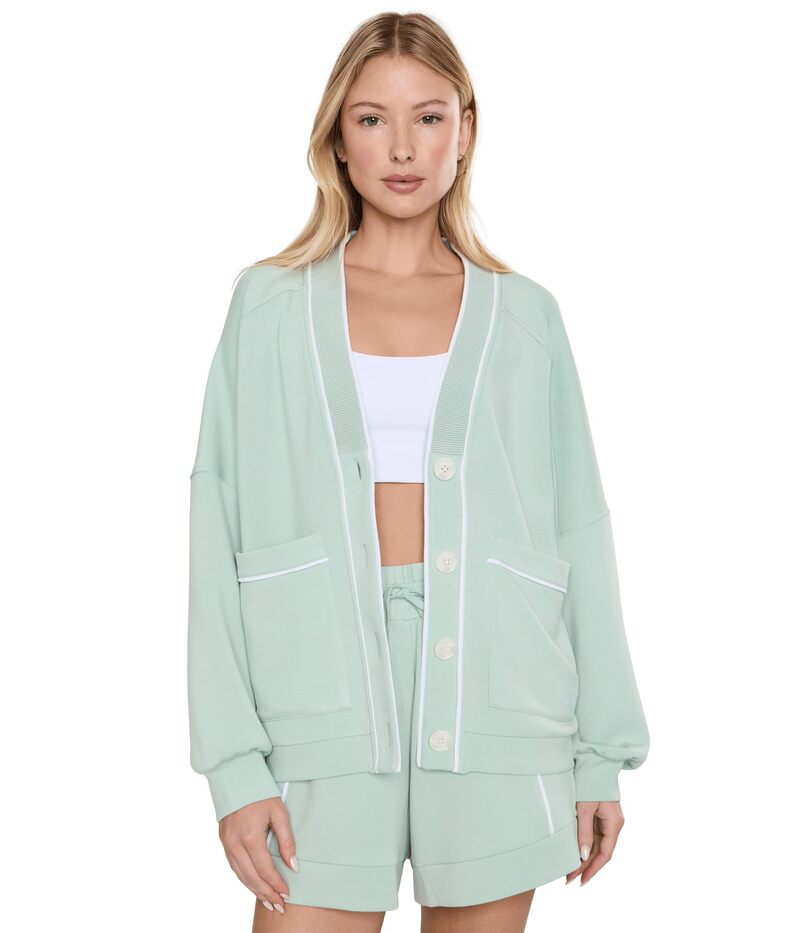 バーレイ レディース アウター 編み物・スウェーター ジレー Varley Scottie Cardigan Aqua Foam アクア