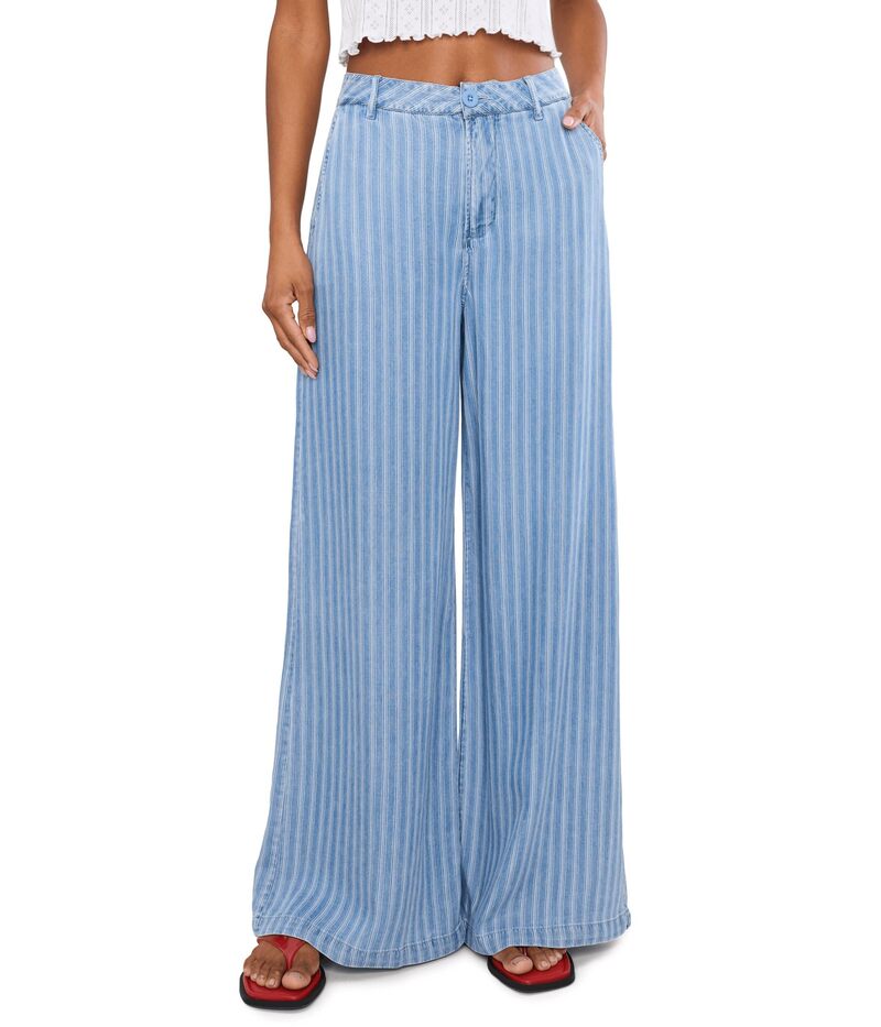 カットフロムザクロス レディース ボトムス 心地よいズボン下 ワイドレッグ Kut From The Kloth Ryan High-Rise Wide Leg Ribbon Blue Ribbon 青色