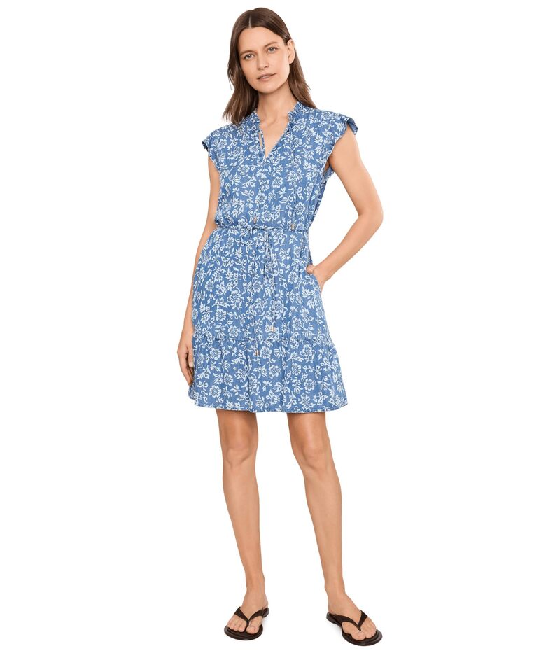 トッミーバハマ レディース トップス 衣装 Tommy Bahama Bahia Bloomshort Sleeve Short Dress Med Indigo Wash インディゴ