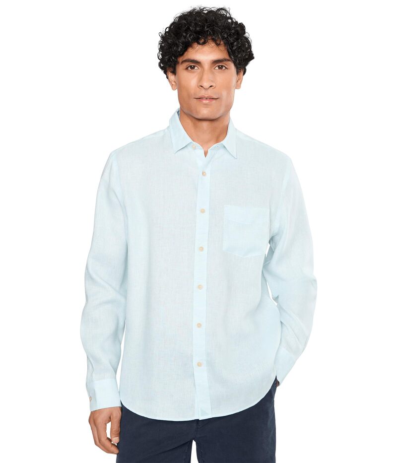 アンタックイット メンズ トップス プルオーバー リネン Untuckit Wrinkle-Resistent Long Sleeve Wildehart Linen Shirt Light Blue 青色