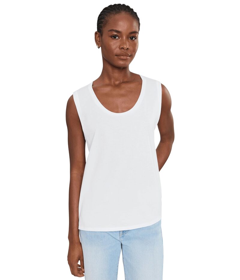 エイリーンフィッシャー レディース トップス プルオーバー 綿織物 プルオーバー Eileen Fisher Organic Pima Cotton Jersey Scoop Neck Tank Top White 白いこと