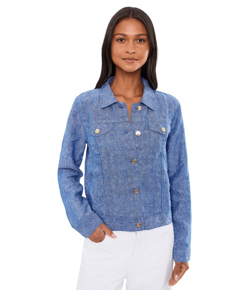 リリーピュリッツァー レディース アウター 厚地の外套 リネン 上衣 Lilly Pulitzer Seaspray Linen Jacket Starlight Navy 米国海軍