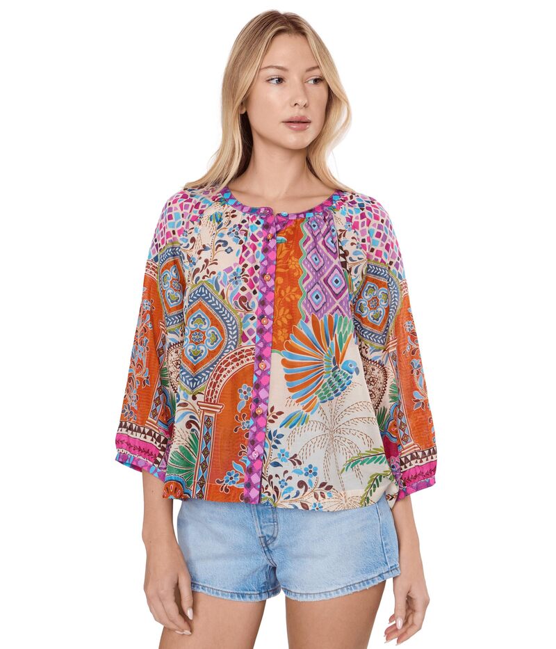 ジョニーワズ レディース トップス プルオーバー トップ Johnny Was Michaella Peasant Blouse - Avelar