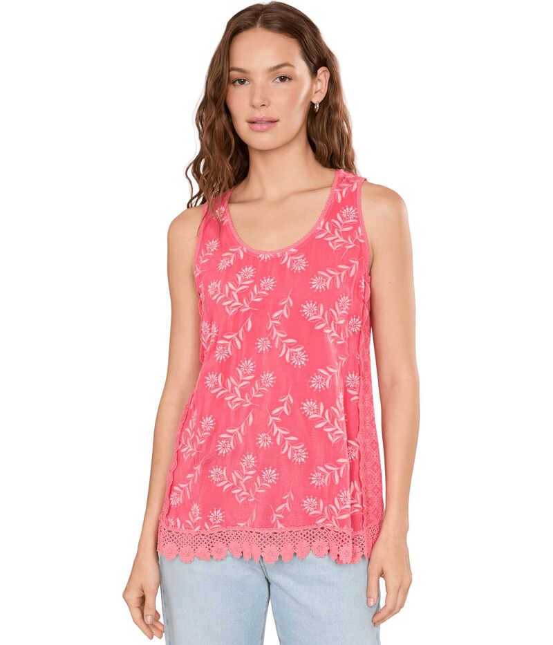 ジョニーワズ レディース トップス プルオーバー お花柄 お花 Johnny Was Wayne Tank - Tossed Floral Calypso Coral コーラル