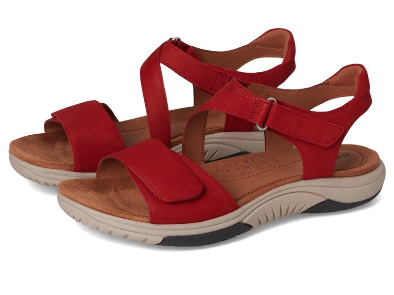 コブ 吸血鬼 レディース シューズ サンダル Cobb Hill Fiah Red Nubuck 赤いこと