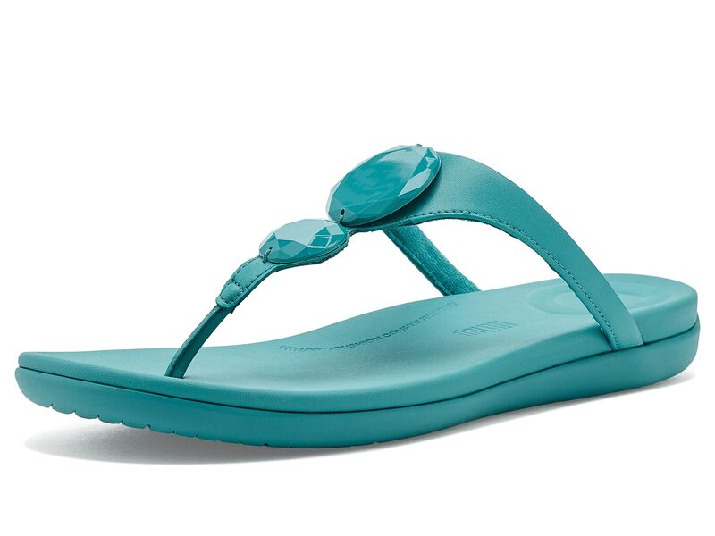 填まるフロップ レディース シューズ サンダル Fitflop Solay Glossy-Disc Toe-Post Sandals Teal ティール