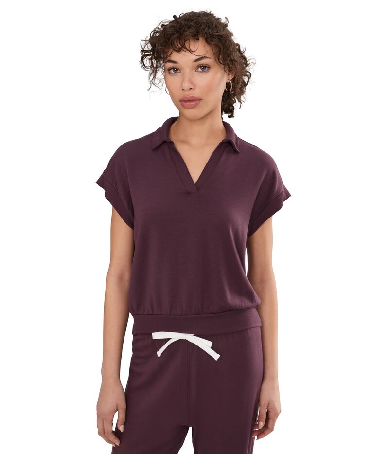 スピリッツフィフティファイブ レディース アウター パーカー・スウェット スポーツシャツ ノースリーブ フリース Splits59 Evie Fleece Sleeveless Polo Dark Cherry