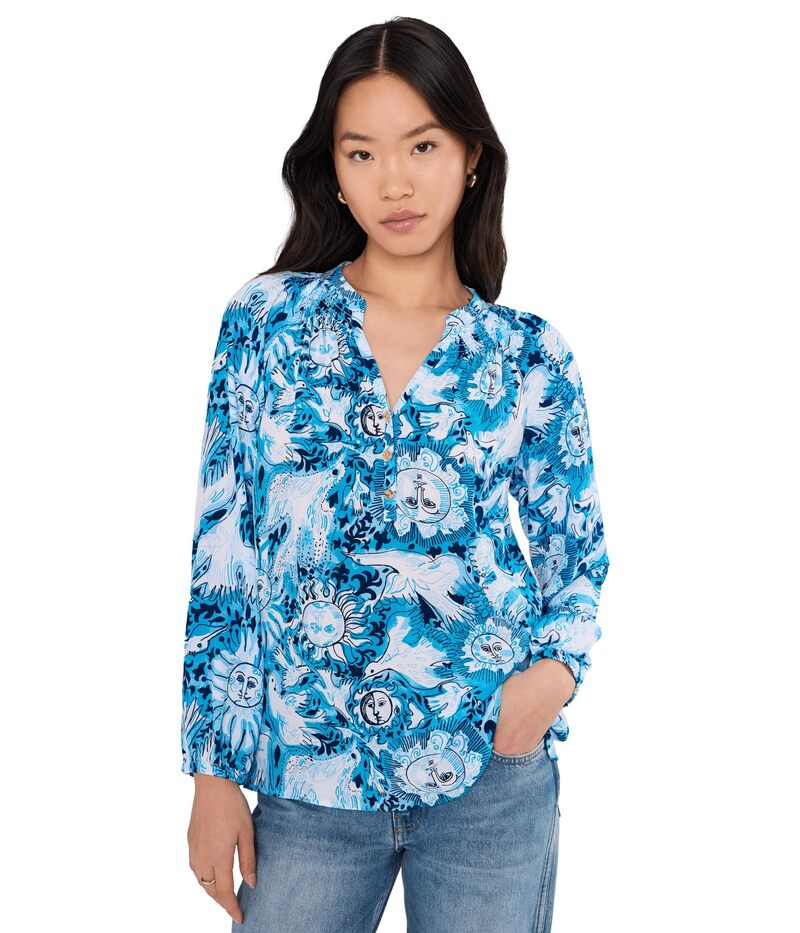 リリーピュリッツァー レディース トップス プルオーバー Lilly Pulitzer Elsa Top Bellevue Blue L 青色
