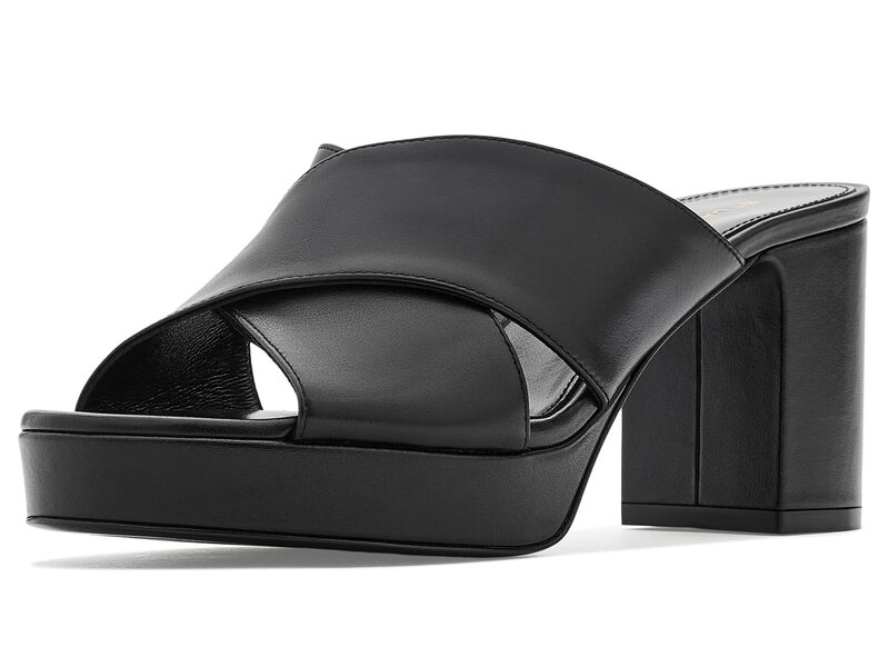 スチュアート ワイツマン レディース シューズ 踵 プラットホーム Stuart Weitzman Dayna Platform Slide Black 黒いこと