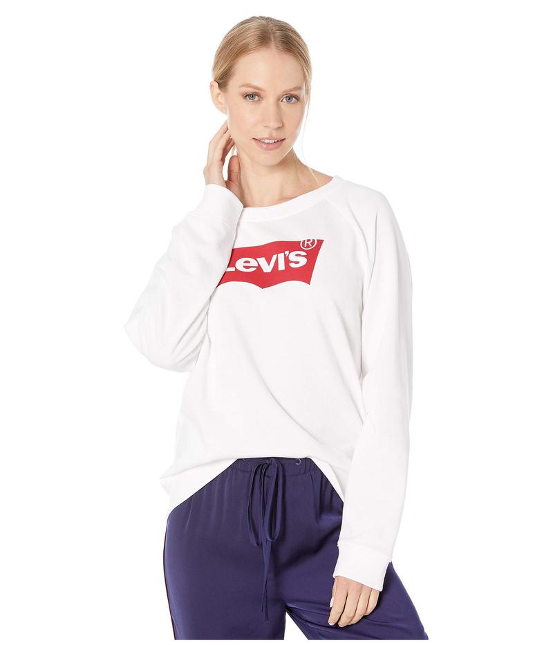 シャツ ブラウス 史上最も激安 リーバイス White Batwing Good Fleece Crew Graphic Relaxed トップス シャツ レディース Dma Hu