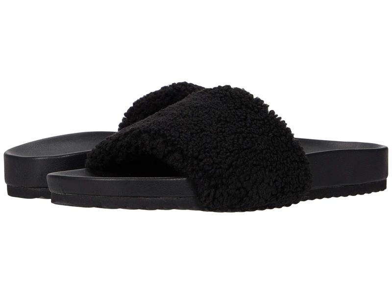 人気ブランドを ファリルロビン レディース サンダル シューズ Montrose Black Faux Fur Revida 店 安いそれに目立つ Outmore Pt