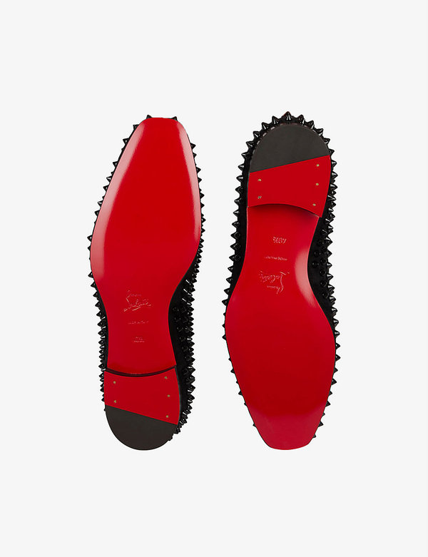 クリスチャン・ルブタン メンズ スリッポン・ローファー spikes flat