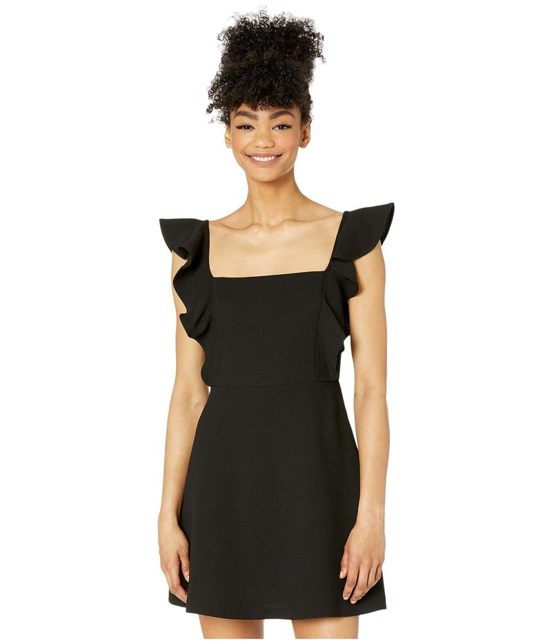 21正規激安 Sleeve Ruffle トップス ワンピース レディース bジェネレーション Square Black Gef Dress Neck 09 Black Misindia Net