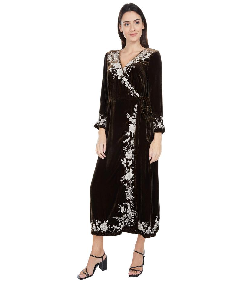 訳ありセール格安 ジョニーワズ レディース ワンピース トップス Erith Velvet Kimono Wrap Dress Macchiato 売れ筋 Www Isf Org Sa