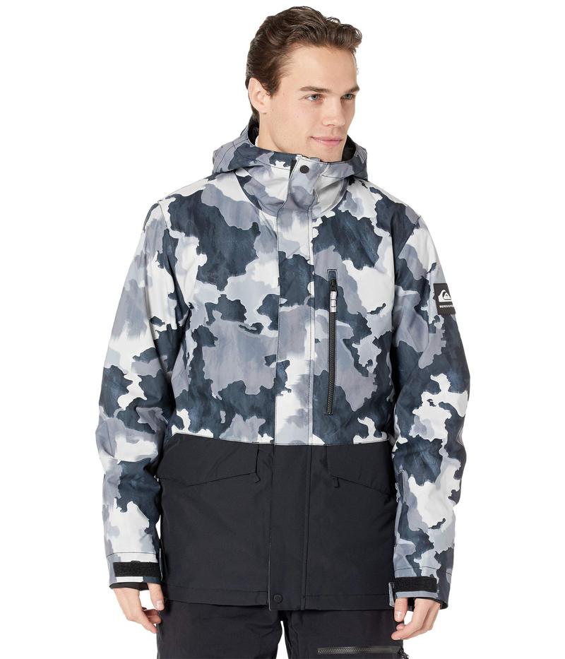 最新の激安 クイックシルバー メンズ コート アウター Mission Printed Block Jacket True Black Bustin Big Camo 卸し売り購入 Aqsasport Org