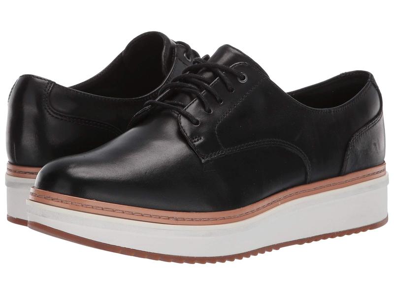 世界の クラークス レディース オックスフォード シューズ Teadale Rhea Black Leather 1 ローファー