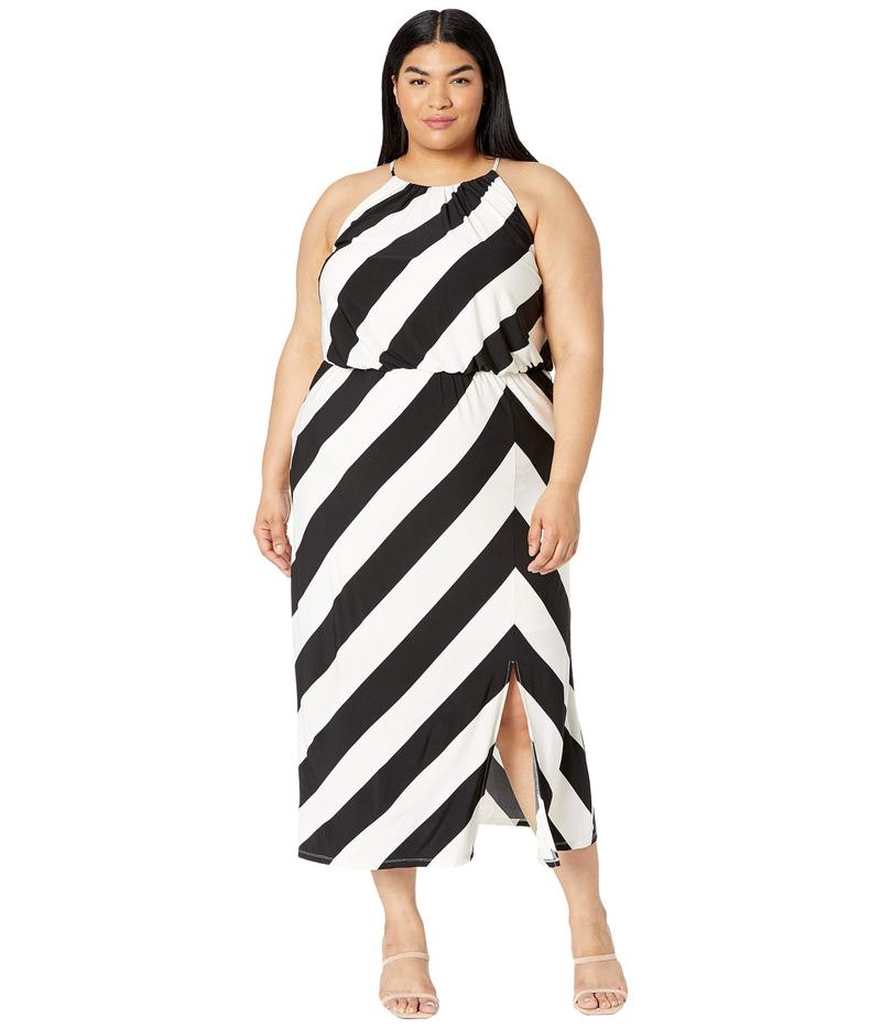 絶対一番安い ロンドンタイムス レディース ワンピース トップス Plus Size Stripe Play Printed Jersey Blouson Maxi Dress Black White Revida 店 時間指定不可 Www Secom Com Uy