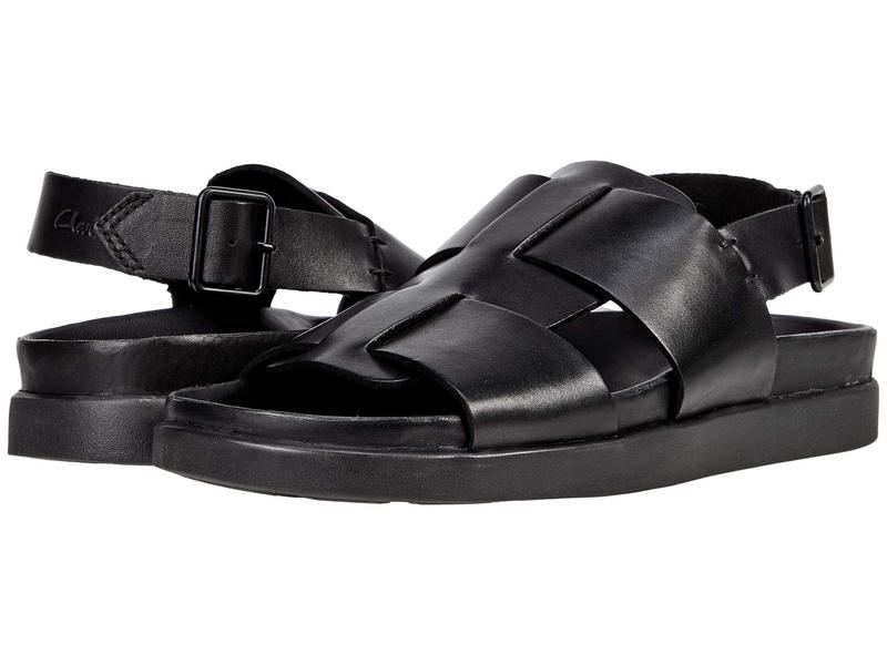 クラークス メンズ サンダル シューズ Sunder Strap Black Leather Endiviasana Com