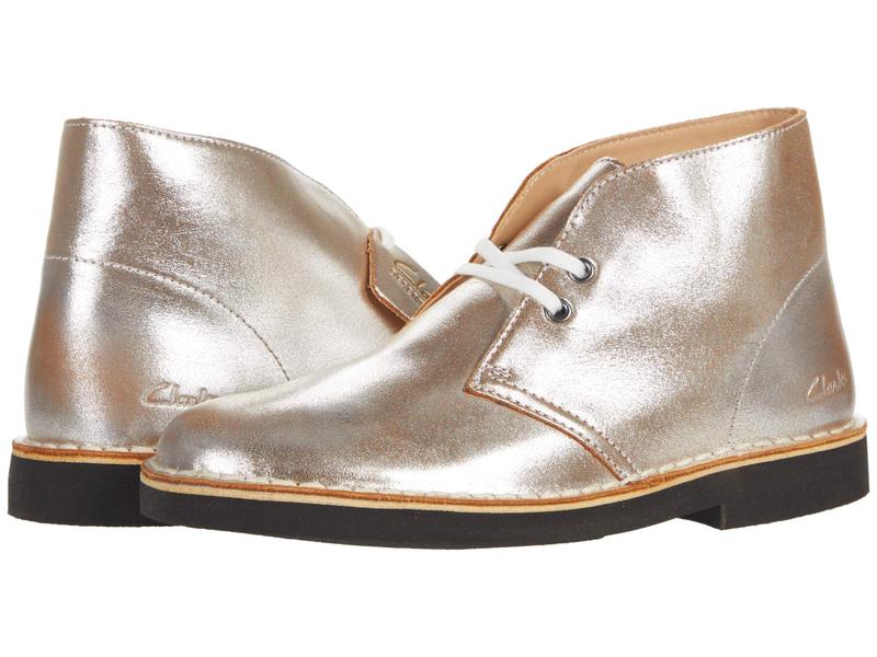 クラークス レディース ブーツ レインブーツ シューズ Desert Boot 2 Silver Distressed Leather 贅沢