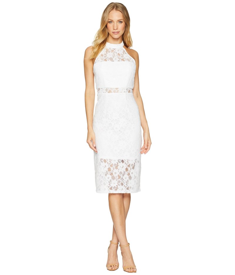 春新作の bジェネレーション レディース ワンピース トップス Sheer Paneled Bodycon Dress Optic White