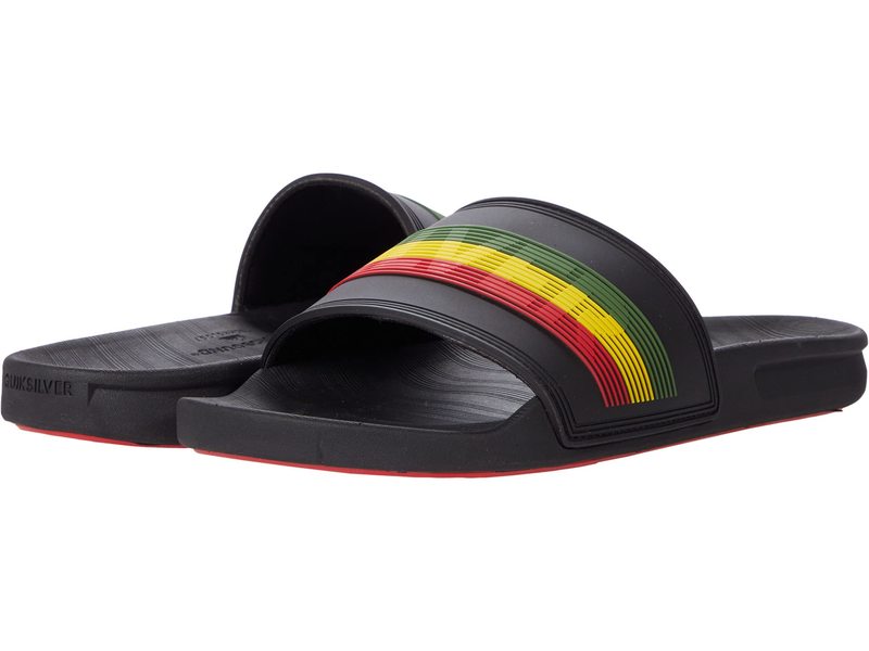 クイックシルバー メンズ サンダル シューズ Rivi Slide (Wordmark) Black Red Green