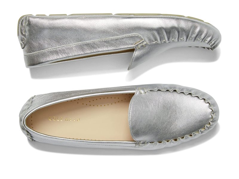 コールハーン レディース スリッポン ローファー シューズ Evelyn Driver Soft Silver Metallic 新着商品
