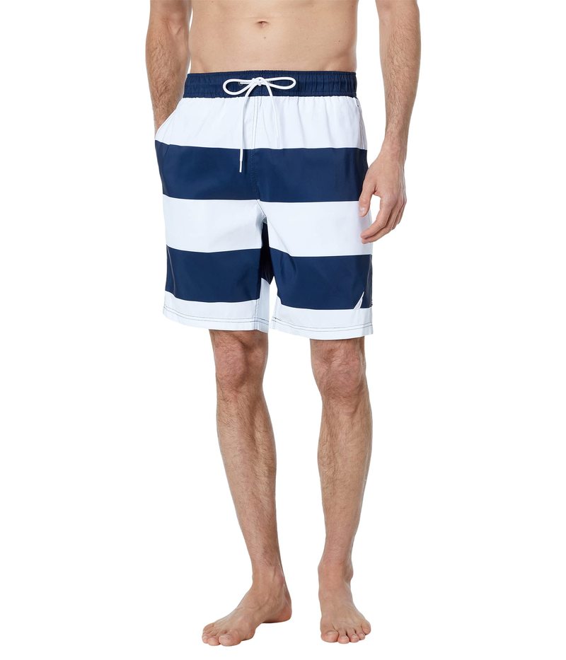 人気を誇る ナウティカ メンズ ハーフパンツ ショーツ 水着 Sustainably Crafted 8 Striped Swim Bright White Fucoa Cl