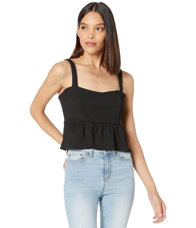 ワンステイト レディース シャツ トップス Cropped Peplum Tank Rich Black