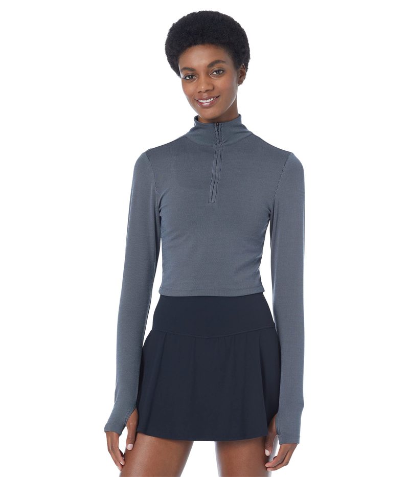 スピリッツフィフティファイブ レディース トップス シャツ Splits59 Stevie Active Rib 1/2 Zip Heather Grey グレー