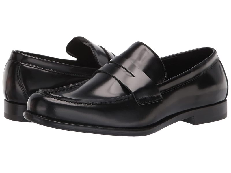 カルバンクライン メンズ シューズ スリッポン・ローファー Calvin Klein Crispo Black Leather ブラック
