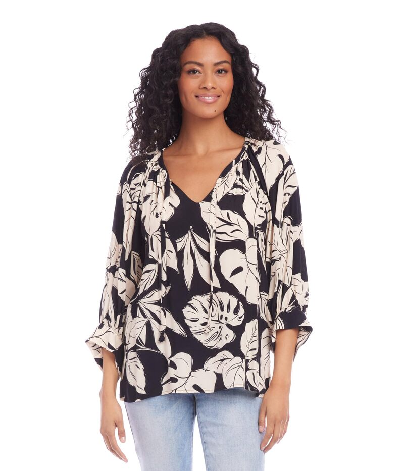 カレンケーン レディース トップス シャツ Karen Kane Blouson Sleeve Top Black ブラック
