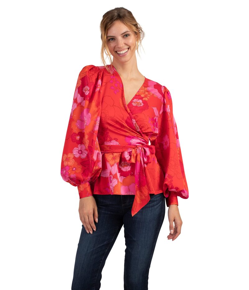 トリーナターク レディース トップス シャツ Trina Turk Aquatic Top Rojo Multi マルチカラー