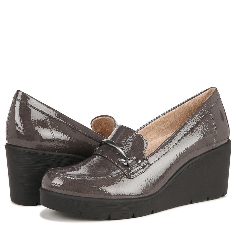 ナチュライザー レディース シューズ スリッポン・ローファー SOUL Naturalizer - Achieve Grey Patent Synthetic グレー｜ReVida 店
