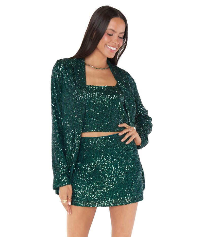 ウミーユアムーム レディース アウター ジャケット・ブルゾン ブレザー Show Me Your Mumu Dance Blazer Emerald Sequins エメラルド