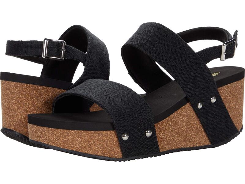 ボラティル レディース シューズ ヒール VOLATILE Summerlove Black Linen ブラック