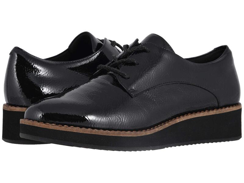 ホンブルグ帽ウォーク レディース シューズ オックスフォード SoftWalk Willis Black Patent 黒いこと
