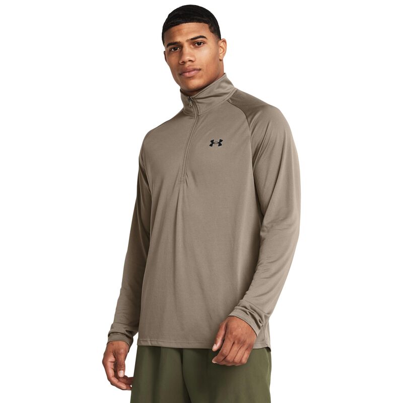 アンダーアーマー メンズ トップス シャツ Under Armour UA Tech 1/2 Zip Taupe Dusk/Black ブラック