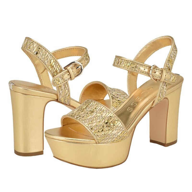 ゲス レディース シューズ ヒール GUESS Haldem Gold ゴールド