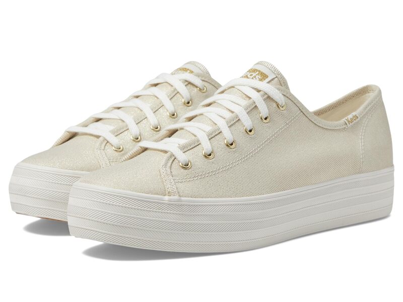 ケッズ レディース シューズ スニーカー Keds Triple Kick Canvas Gold Metallic Textile ゴールド｜ReVida 店 16,485円