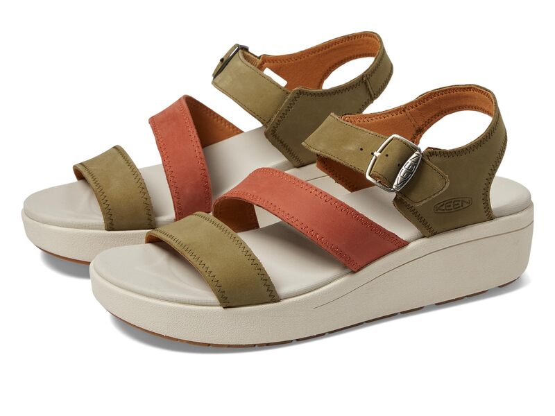 キーン レディース シューズ ヒール KEEN Ellecity Backstrap Martini Olive/Baked Clay オリーブ