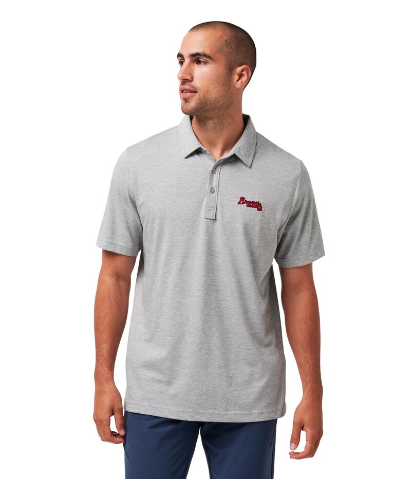 トラビスマヒュー メンズ トップス シャツ ポロシャツ TravisMathew Atlanta Braves The Zinna Polo Heather Grey グレー